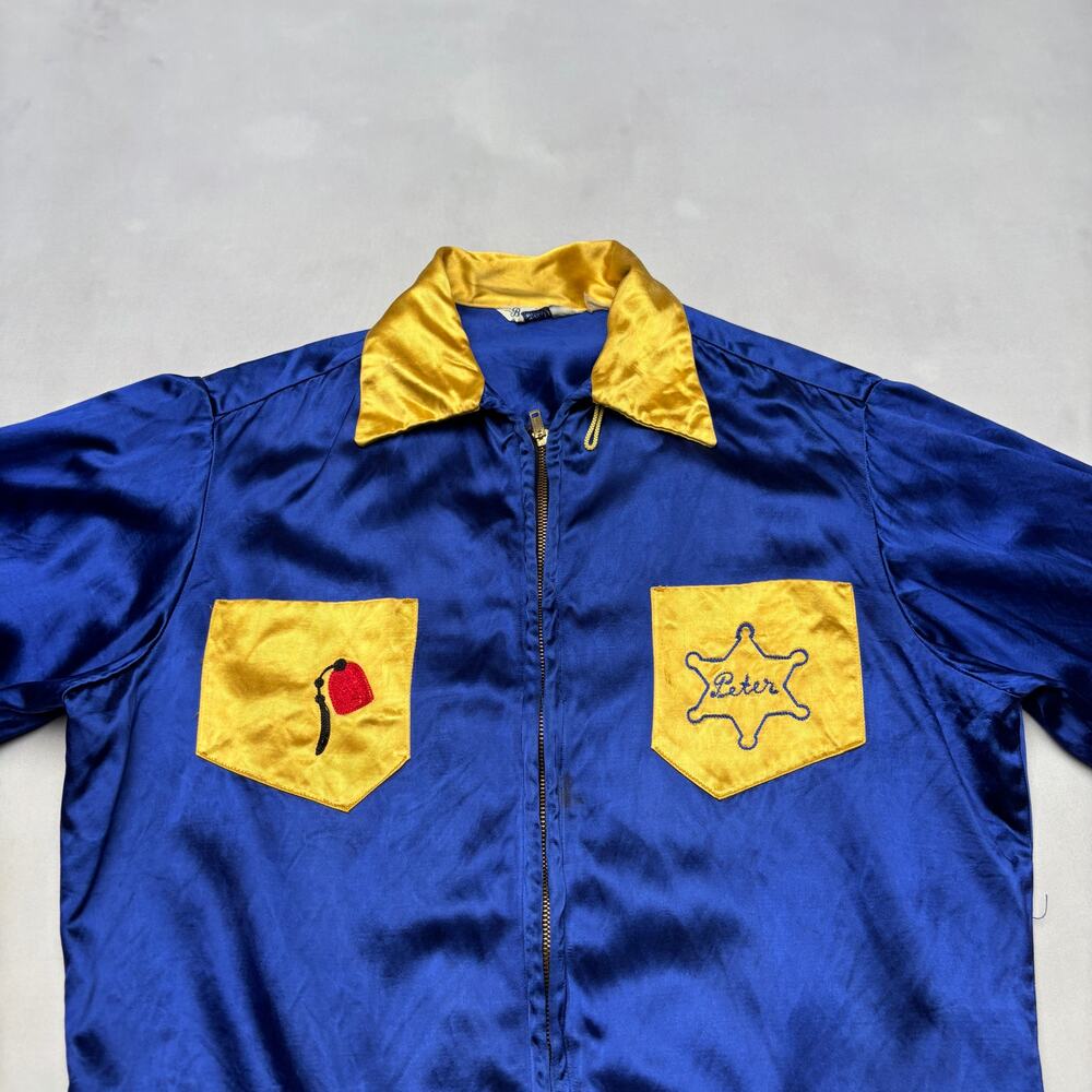 Vintage 50's Bowler's Satin Jacket Shriner Acetate Ra… - Gem